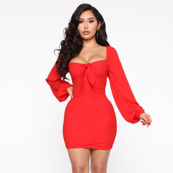 Fashion nova Sweet Sayings Mini Dress - Red - Picture 2 of 4